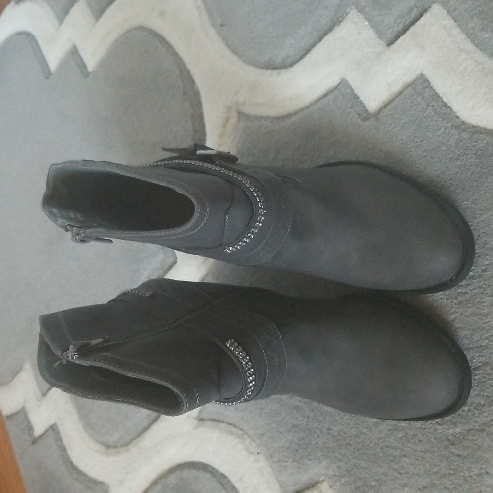 Valentina gray 3 inch heel ankle boot